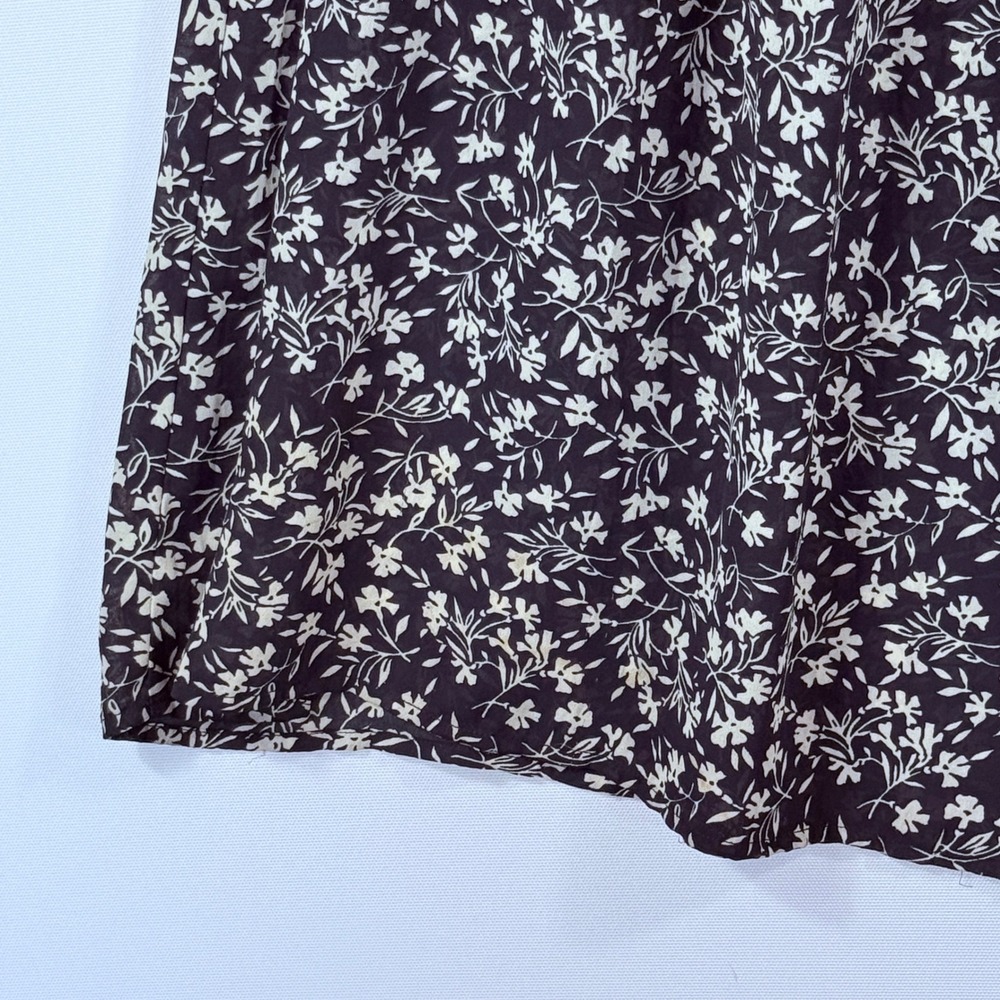 Express Maxi Skirt Womens Large Black Floral Elastic Waist Cottagecore Boho - Picture 3 of 7